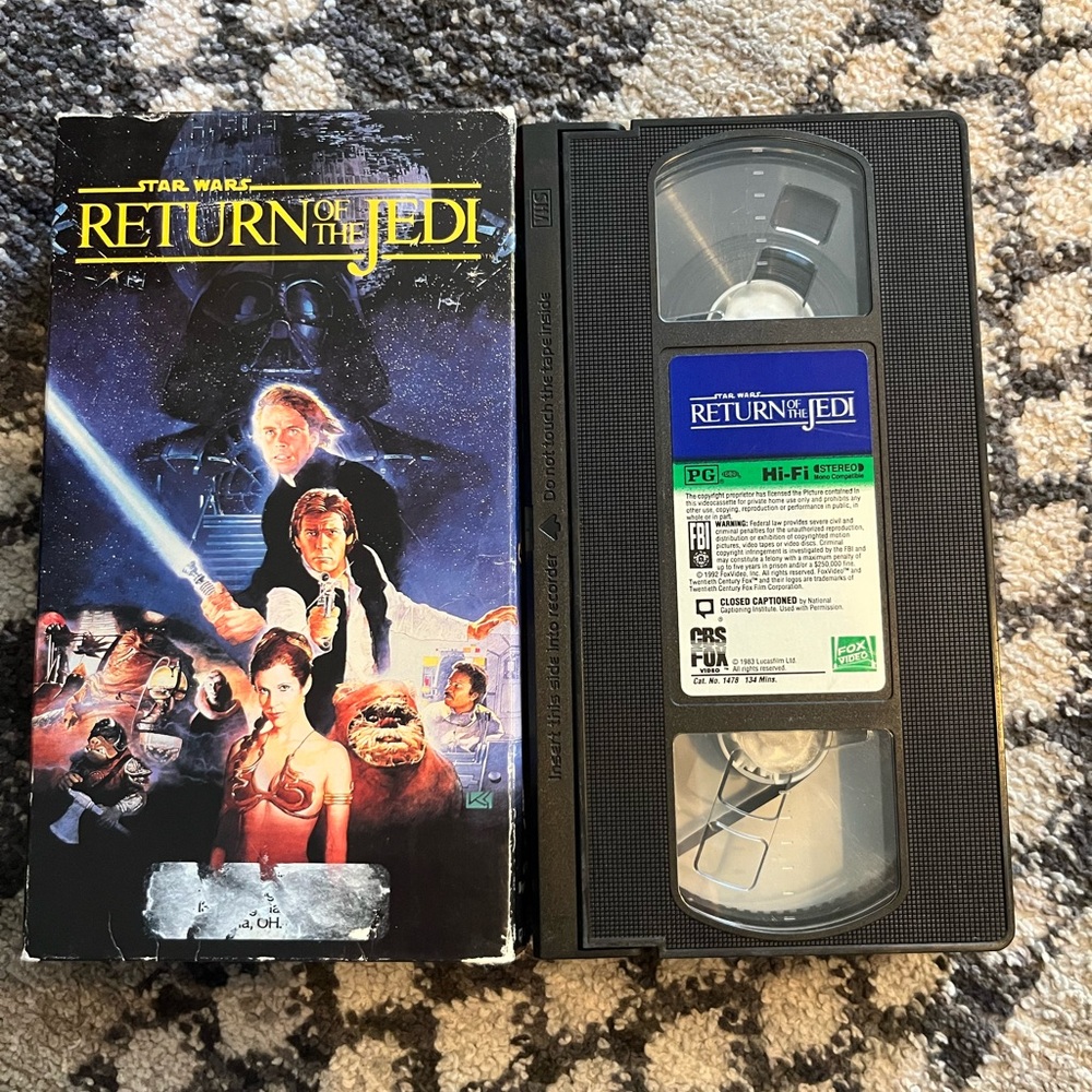 Vintage 1990s return of the Jedi vhs tape